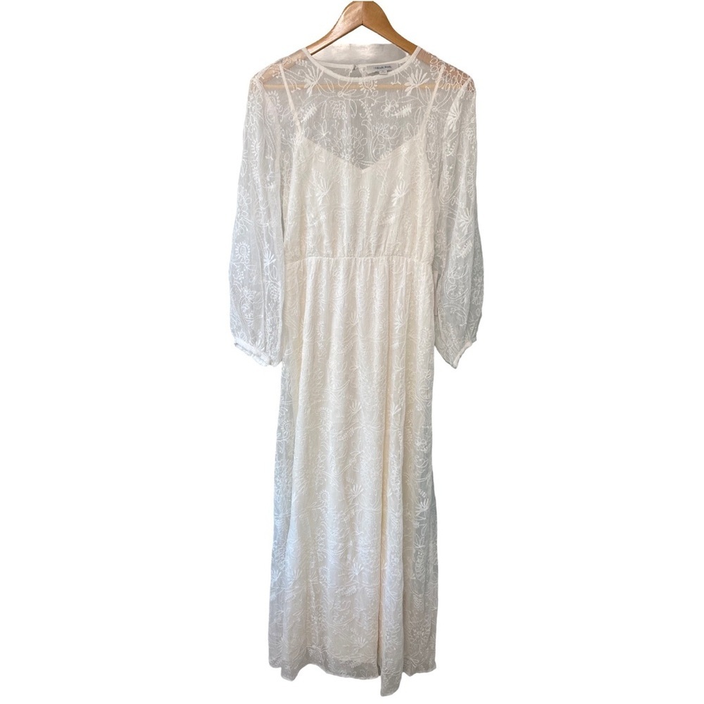 ModCloth Just the Beginning Boho Maxi Wedding Embroidered Dress Size 1X NWT - Picture 5 of 15